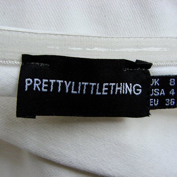 White One Shoulder Jumpsuit Sleeveless Cropped Ankle Pretty Little Thing Size 4 - Picture 6 of 14